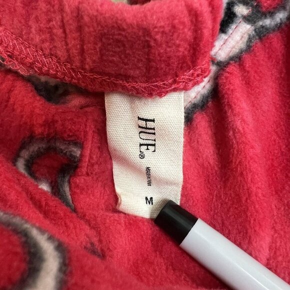 Hue Pajama Pants Medium Red Dog Cat‎ Fleece Soft - Picture 4 of 5